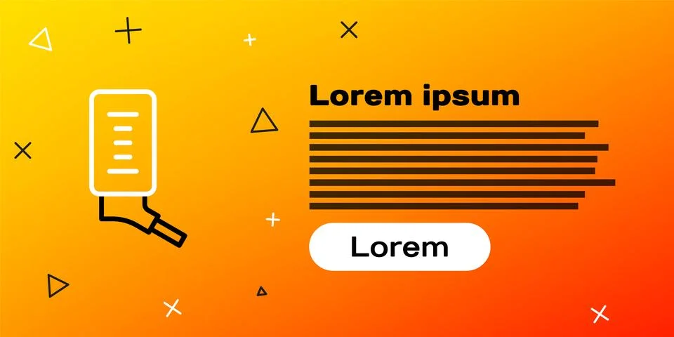 Line Automatic drinker for small pets icon isolated on yellow background. Col Illustrazione stock