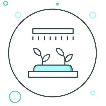 Line Automatic irrigation sprinklers icon isolated on white background. Wat.. Stock Illustration