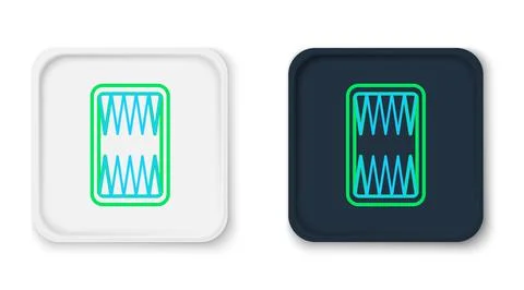 Line Backgammon board icon isolated on white background. Colorful outline 스톡 일러스트