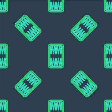 Line Backgammon board icon isolated seamless pattern on blue background. Vector Stock Illustration