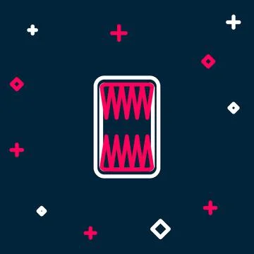 Line Backgammon board icon isolated on blue background. Colorful outline concept Stock Illustration