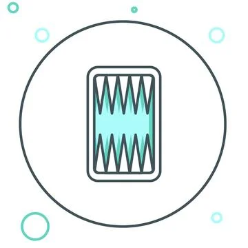 Line Backgammon board icon isolated on white background. Colorful outline c.. Stock Illustration