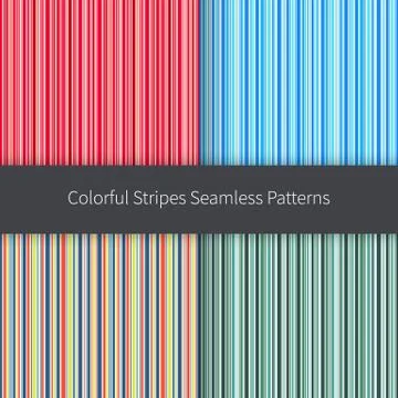 Line backgrounds set. Colorful stripesvector seamless patterns イラスト素材