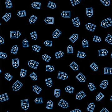 Line Backpack icon isolated seamless pattern on black background. Vector イラスト素材