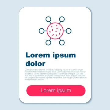 Line Bacteria icon isolated on grey background. Bacteria and germs, microorga Stock Illustration