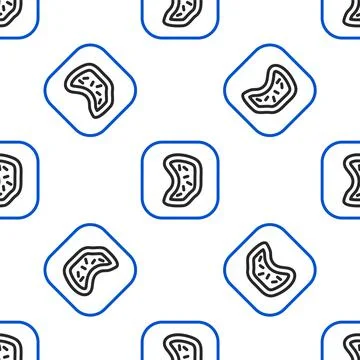 Line Bacteria icon isolated seamless pattern on white background. Bacteria and Illustrazione stock