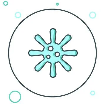 Line Bacteria icon isolated on white background. Bacteria and germs, microo.. Stock Illustration