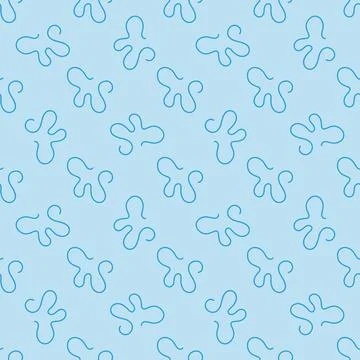 Line Bacteria vector concept blue seamless pattern Illustrazione stock
