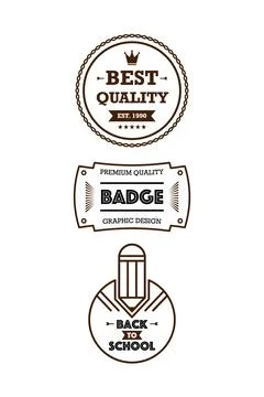 Line badge design set collection Stock Illustration