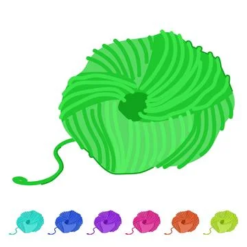 Line ball yarn vector cartoon graphic 스톡 일러스트