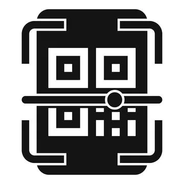 Line bar code icon simple vector. Label cell app Illustrazione stock