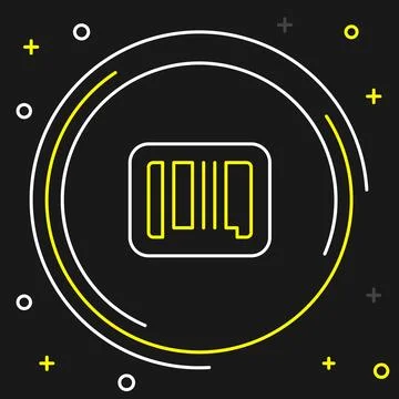 Line Barcode icon isolated on black background. Colorful outline concept. Vector 스톡 일러스트