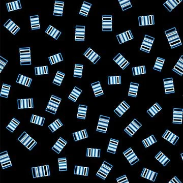 Line Barcode icon isolated seamless pattern on black background. Vector 库存插图