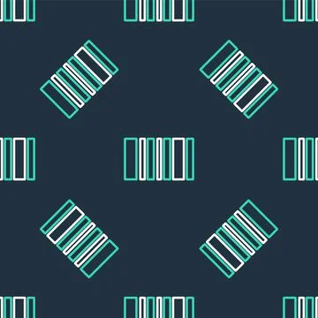 Line Barcode icon isolated seamless pattern on black background. Vector Stock Illustration