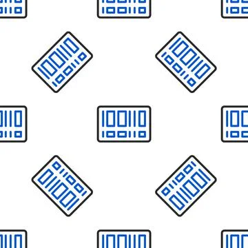 Line Barcode icon isolated seamless pattern on white background. Colorful Stock Illustration