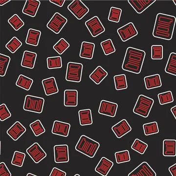 Line Barcode icon isolated seamless pattern on black background. Vector イラスト素材