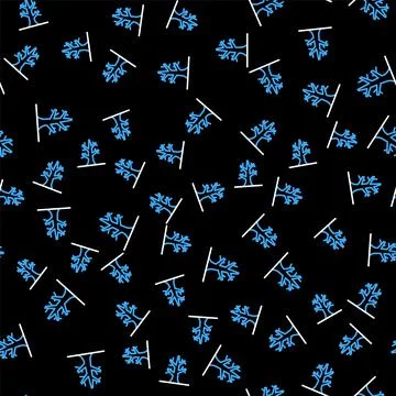 Line Bare tree icon isolated seamless pattern on black background.  Vector Illustrazione stock