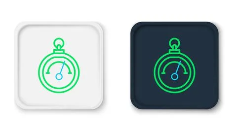 Line Barometer icon isolated on white background. Colorful outline concept... Stock Illustration