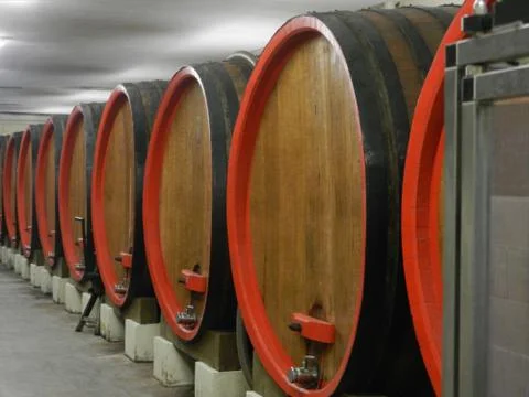 Line of Barrels Stock Photos