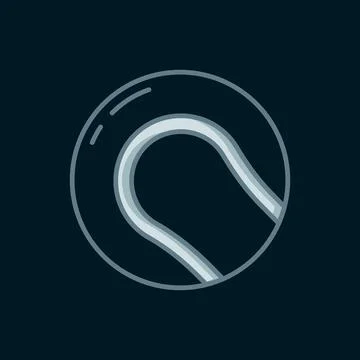 Line Baseball ball icon isolated on black background. Flat filled outline s.. Stock Illustration