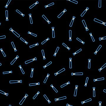 Line Baseball bat icon isolated seamless pattern on black background. Vector Stock Illustration