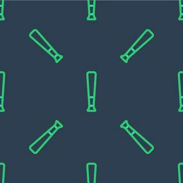 Line Baseball bat icon isolated seamless pattern on blue background. Sport 스톡 일러스트