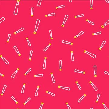 Line Baseball bat icon isolated seamless pattern on red background. Vector Stock Illustration