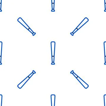 Line Baseball bat icon isolated seamless pattern on white background. Sport Stock Illustration