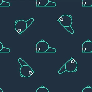 Line Baseball cap icon isolated seamless pattern on black background. Sport 스톡 일러스트