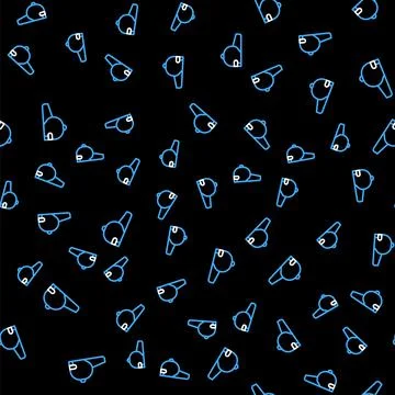 Line Baseball cap icon isolated seamless pattern on black background. Sport e Stockillustratie