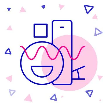 Line Basic geometric shapes icon isolated on white background. Colorful outli Illustrazione stock