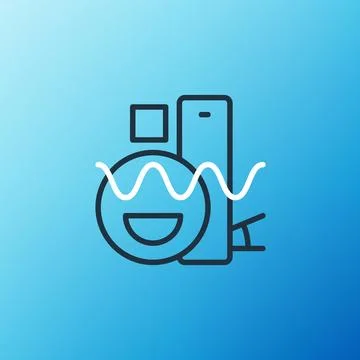 Line Basic geometric shapes icon isolated on blue background. Colorful outline Stock Illustration