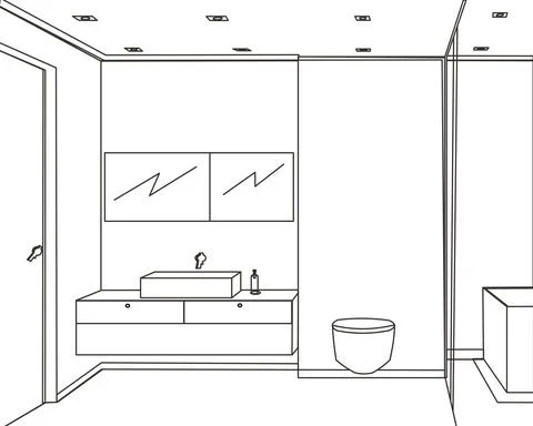 Line bath room Stock Illustration