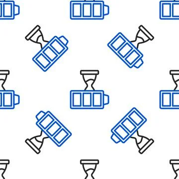Line Battery charge level indicator icon isolated seamless pattern on white Stock Illustration