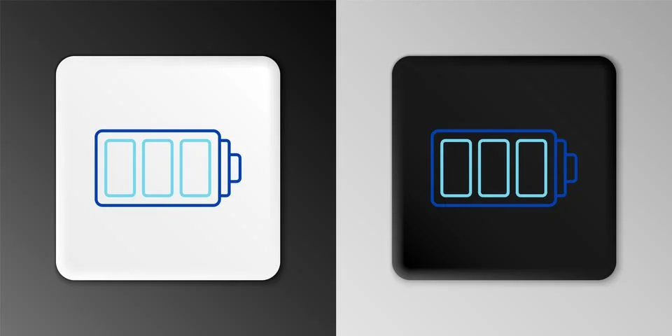 Line Battery charge level indicator icon isolated on grey background. Colorful Stock Illustration