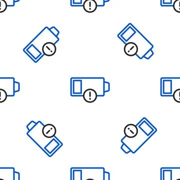 Line Battery charge level indicator icon isolated seamless pattern on white Stock Illustration