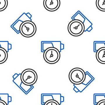 Line Battery charge level indicator icon isolated seamless pattern on white Stock Illustration