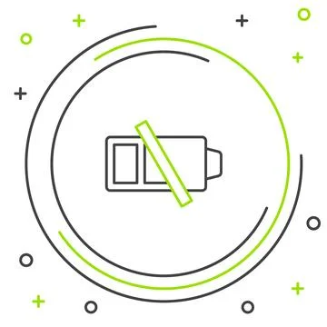 Line Battery charge level indicator icon isolated on white background. Colorful Stock Illustration