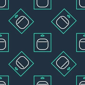 Line Battery in pack icon isolated seamless pattern on black background 스톡 일러스트
