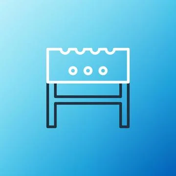 Line BBQ brazier icon isolated on blue background. Colorful outline concept Stock Illustration