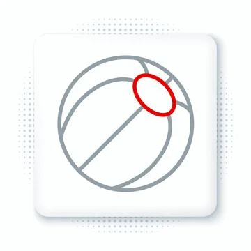 Line Beach ball icon isolated on white background. Colorful outline concept.. Stock Illustration