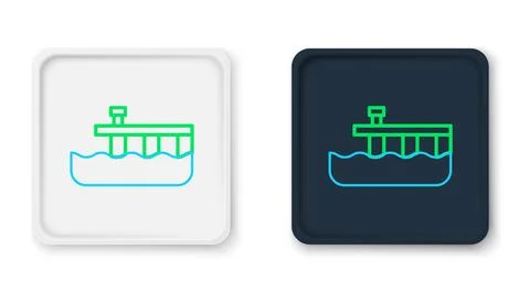 Line Beach pier dock icon isolated on white background. Colorful outline co.. Stock Illustration