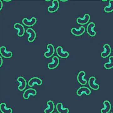 Line Beans icon isolated seamless pattern on blue background. Vector Stock Illustration