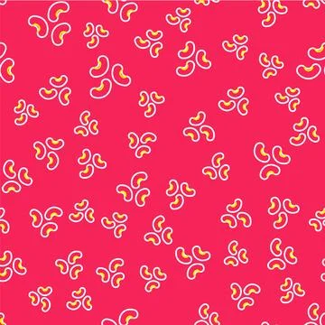 Line Beans icon isolated seamless pattern on red background. Vector Stockillustratie