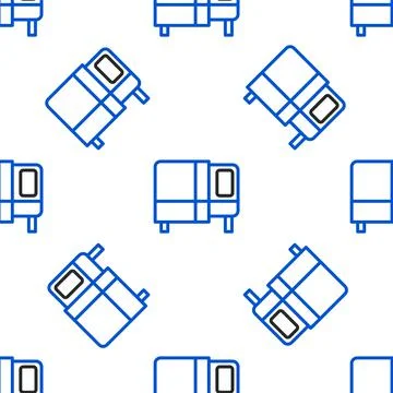 Line Bed icon isolated seamless pattern on white background. Colorful outline Illustrazione stock