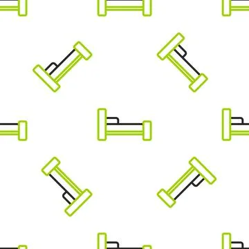 Line Bed icon isolated seamless pattern on white background. Vector Illustrazione stock