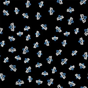 Line Bee icon isolated seamless pattern on black background. Sweet natural food Stock Illustration