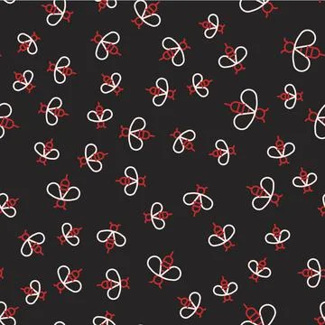 Line Bee icon isolated seamless pattern on black background. Sweet natural food イラスト素材