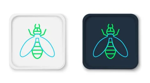 Line Bee icon isolated on white background. Sweet natural food. Honeybee or apis Stock Illustration