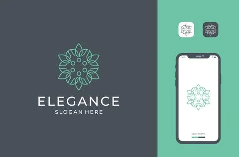 Line bee logo design Stock Illustration